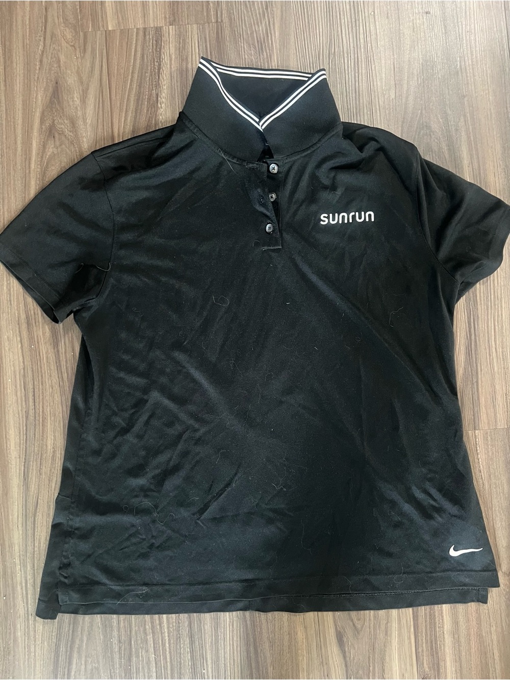 Nike Women's Black Polo Tee with White Trim